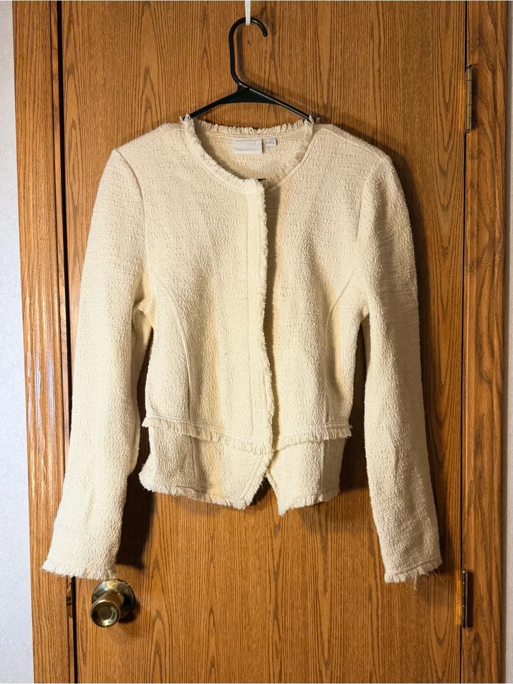 Anthropologie ett:iwa Bardot Cream Bouclé Tweed Blazer - Picture 1 of 7
